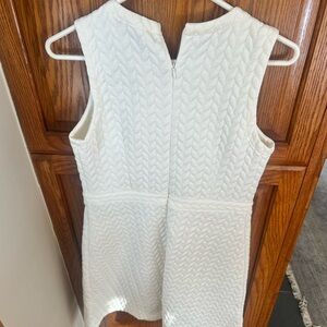 LOFT White Textured Sleeveless Dress